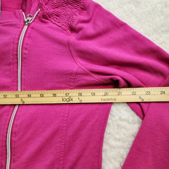 Champion Moto Hoodie Sweatshirt XL Bright Pink Thumbhole Full Zip Pockets Active - Picture 3 of 10